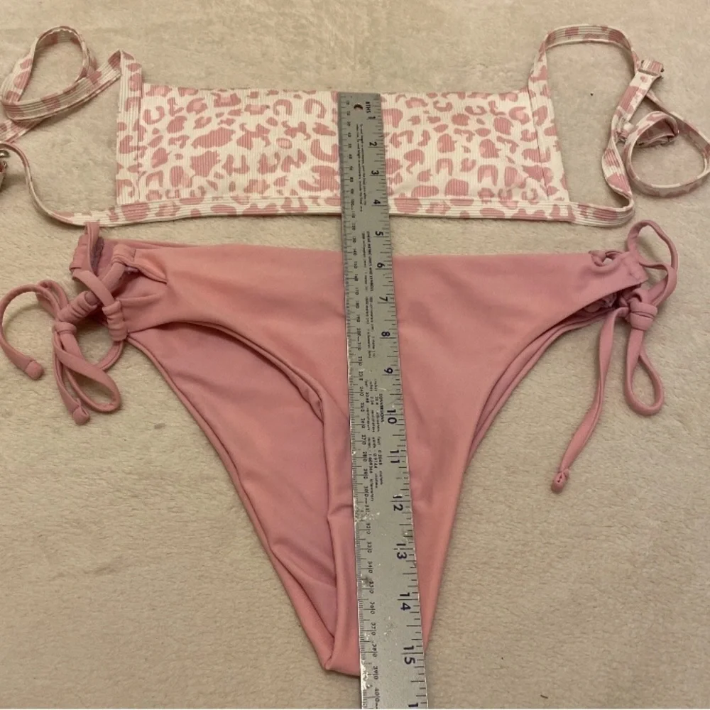 SHEIN Light Pink Leopard Bikini Set